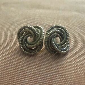 Silver Knot Stud Earrings